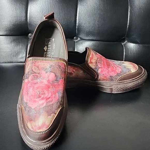 L'Artiste Rosea Spring Step Slip on Sneaker Floral Leather EU 40 - Picture 4 of 11